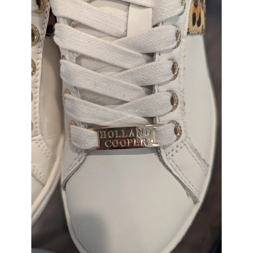Holland Cooper Knightsbridge Court Trainer Size UK 3 Us 5-5.5 Sneakers Leopard